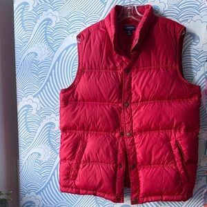 Lands End Red Puffer Vest